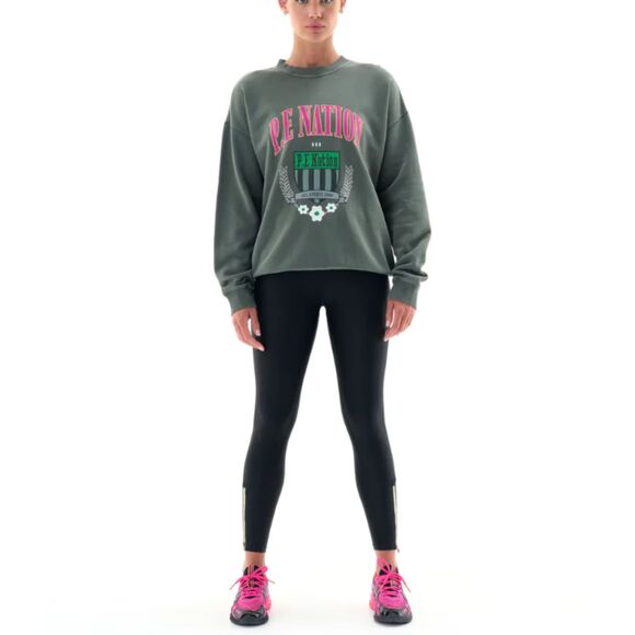 PE Nation Women's Size Small Green One Division Sweatshirt Pullover Crew Neck - Picture 2 of 8